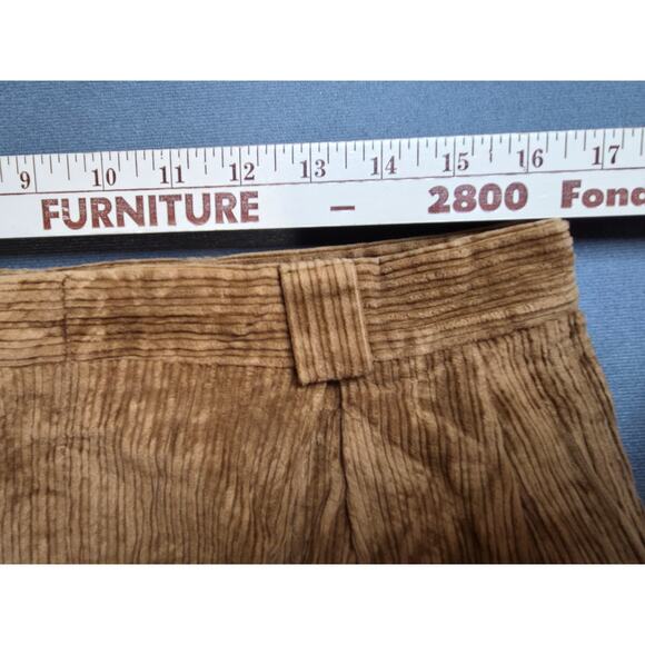Vtg Bachrach Mens Pleated Corduroy Pants Trousers 33x29.5 Tapered Caramel Brown - Picture 10 of 10